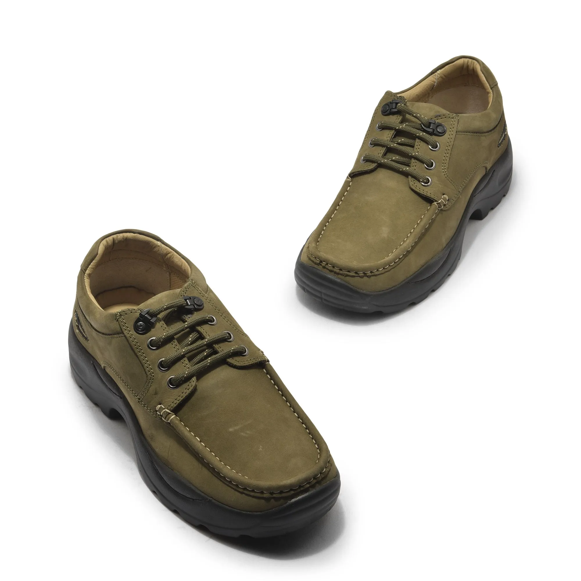 Olive green casual shoe for men - Thumbnail 2