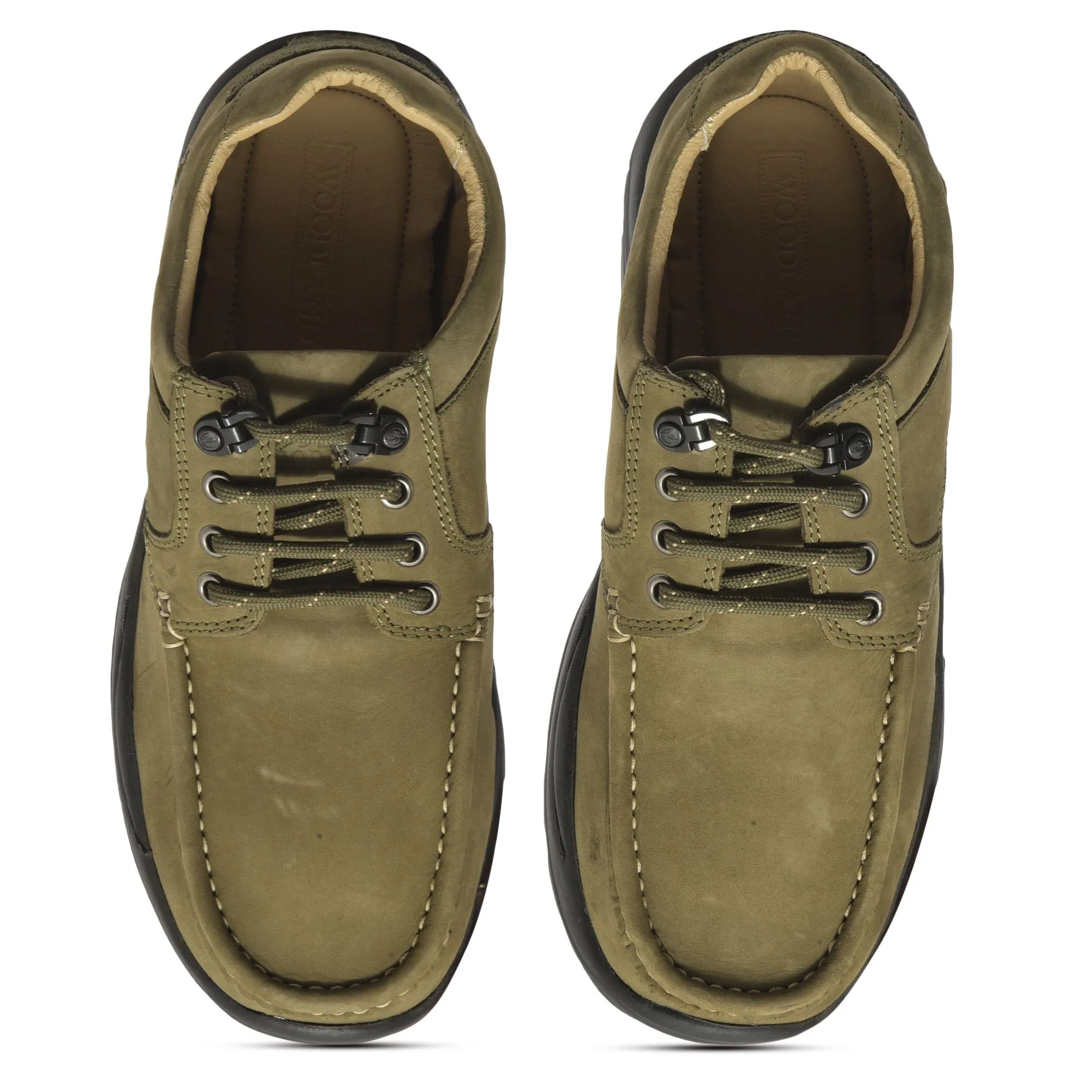 Olive green casual shoe for men - Thumbnail 3