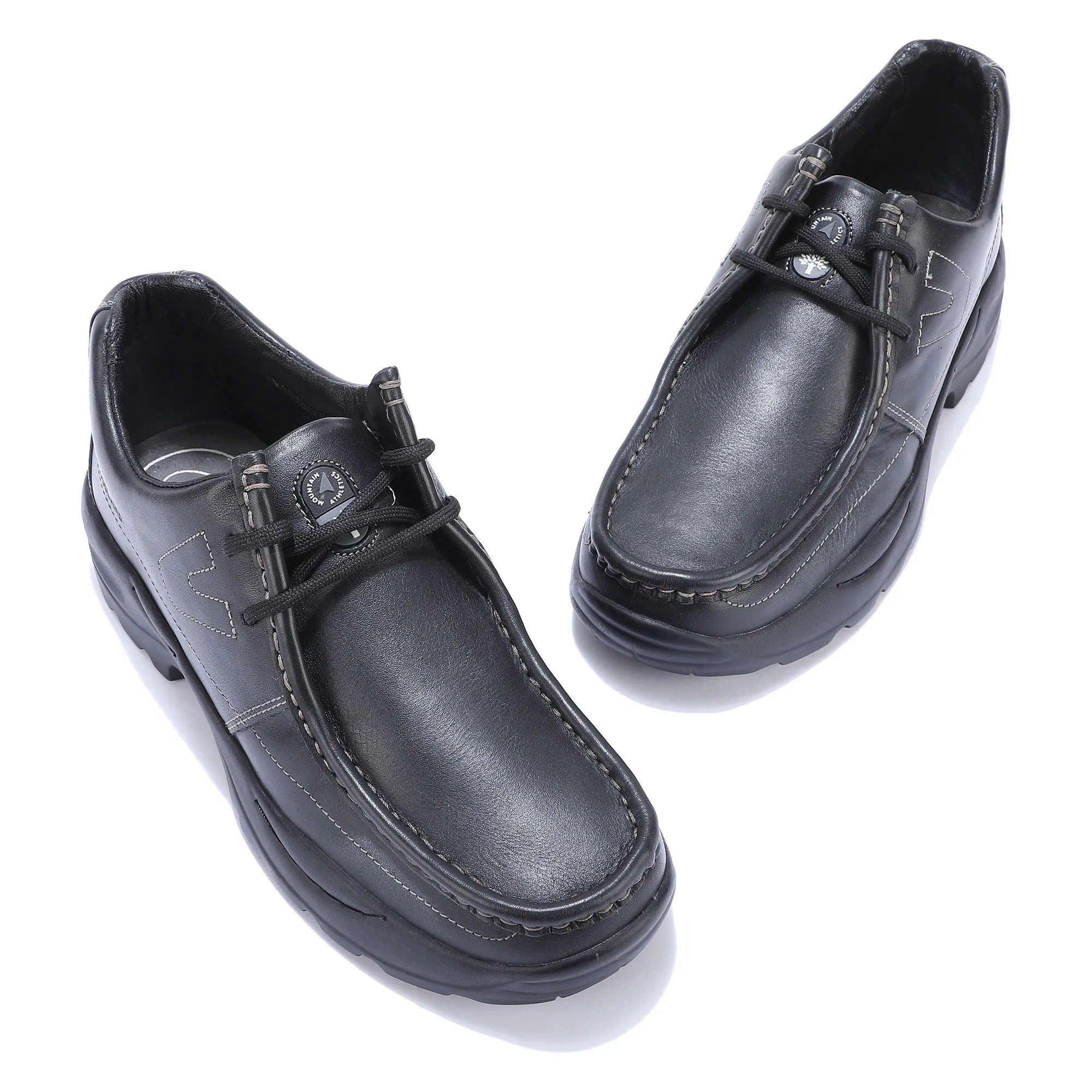 BLACK casual leather shoes - Thumbnail 2