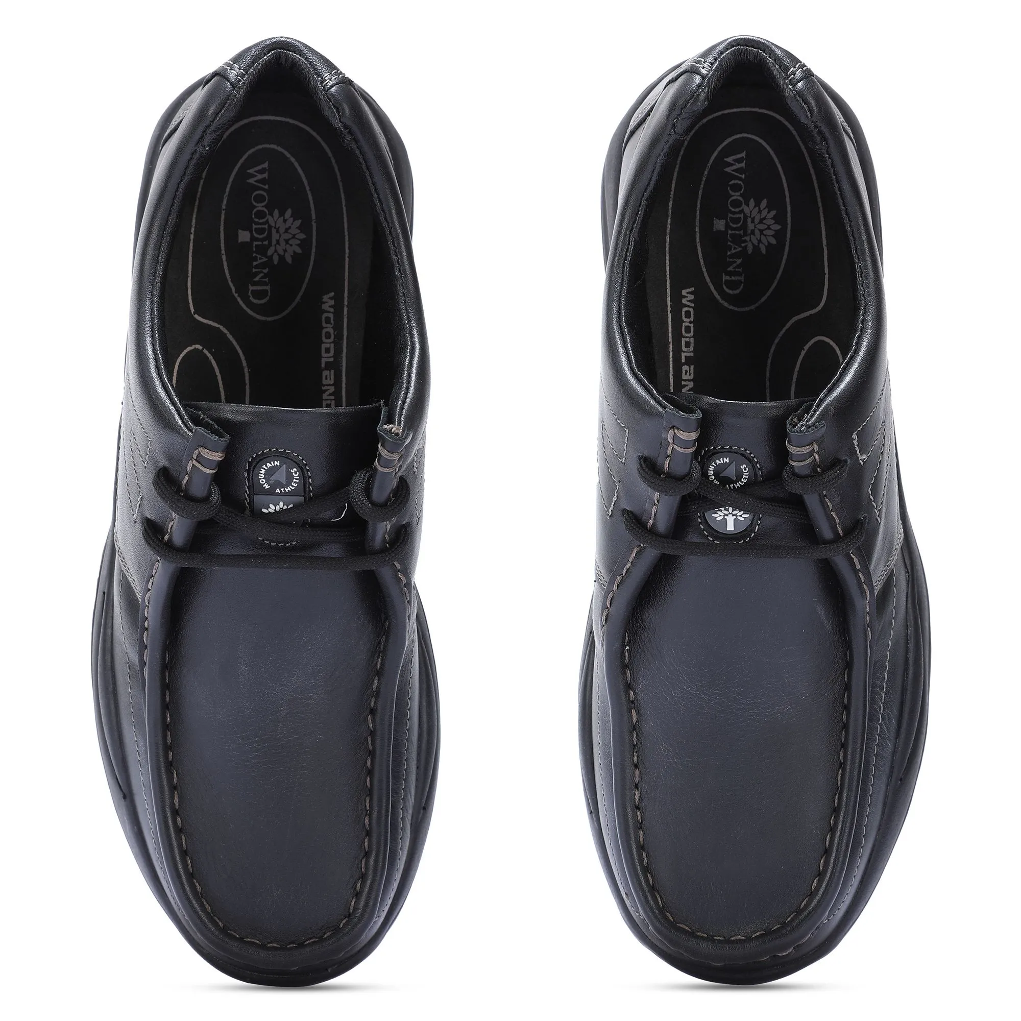 BLACK casual leather shoes - Thumbnail 3