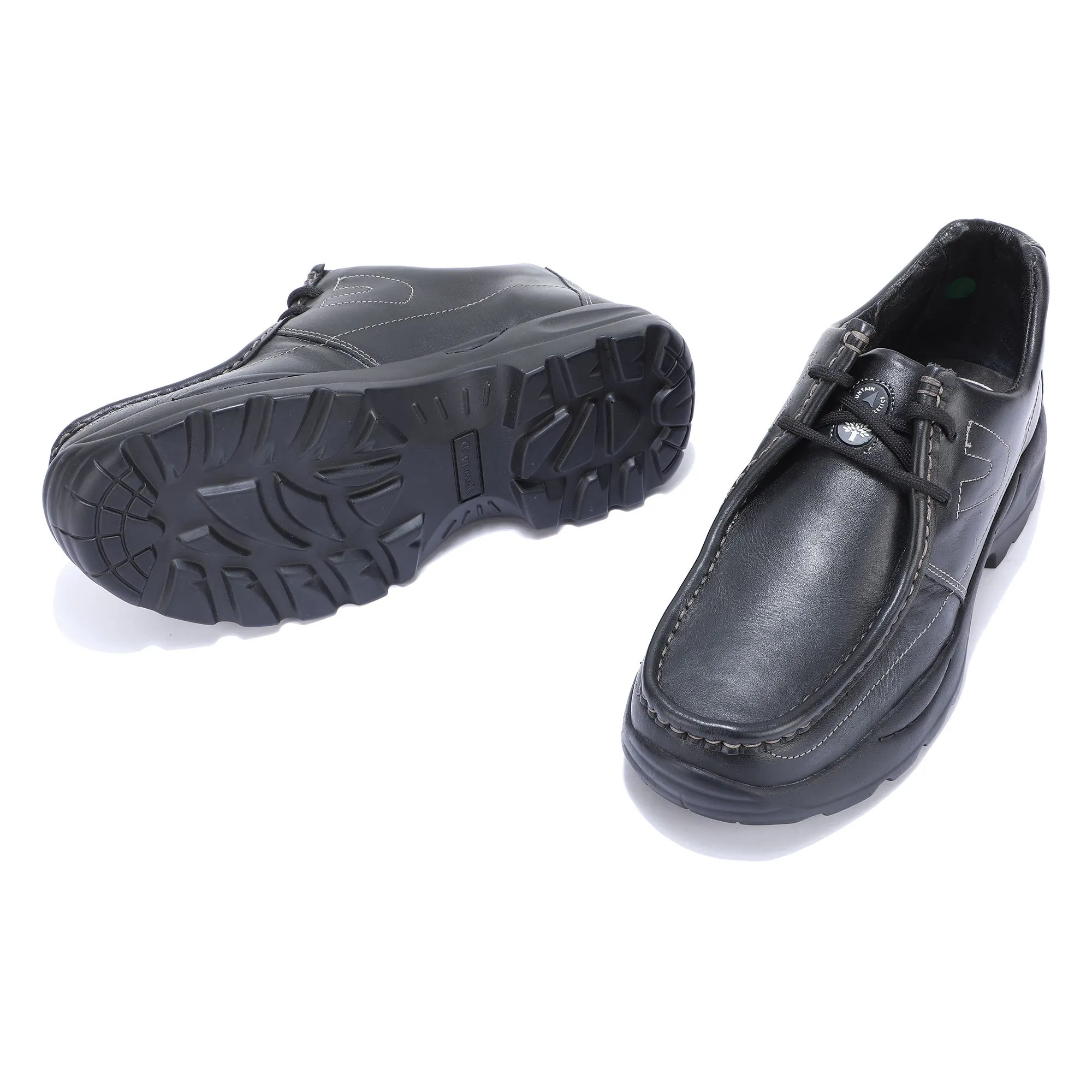 BLACK casual leather shoes - Thumbnail 4