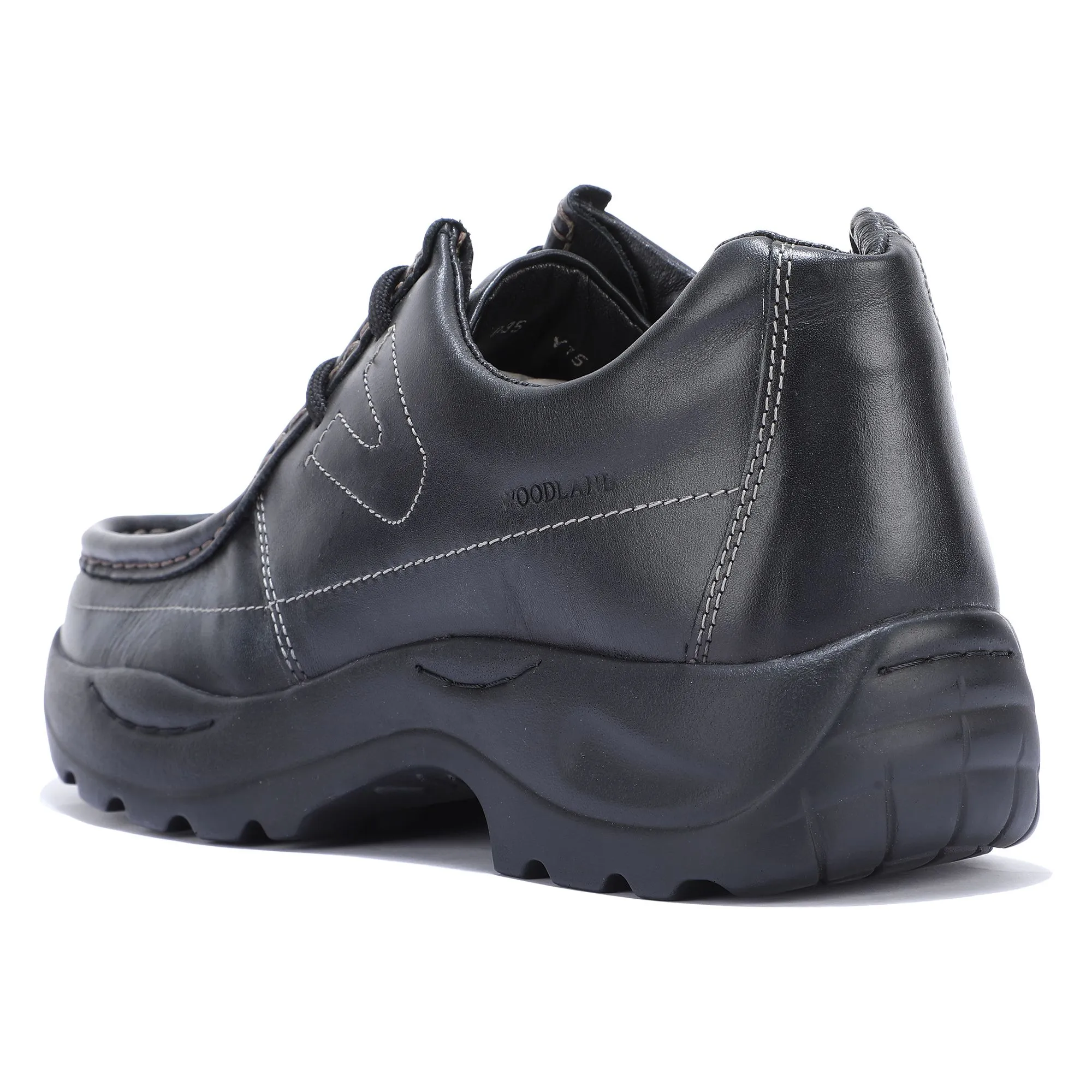 BLACK casual leather shoes - Thumbnail 5