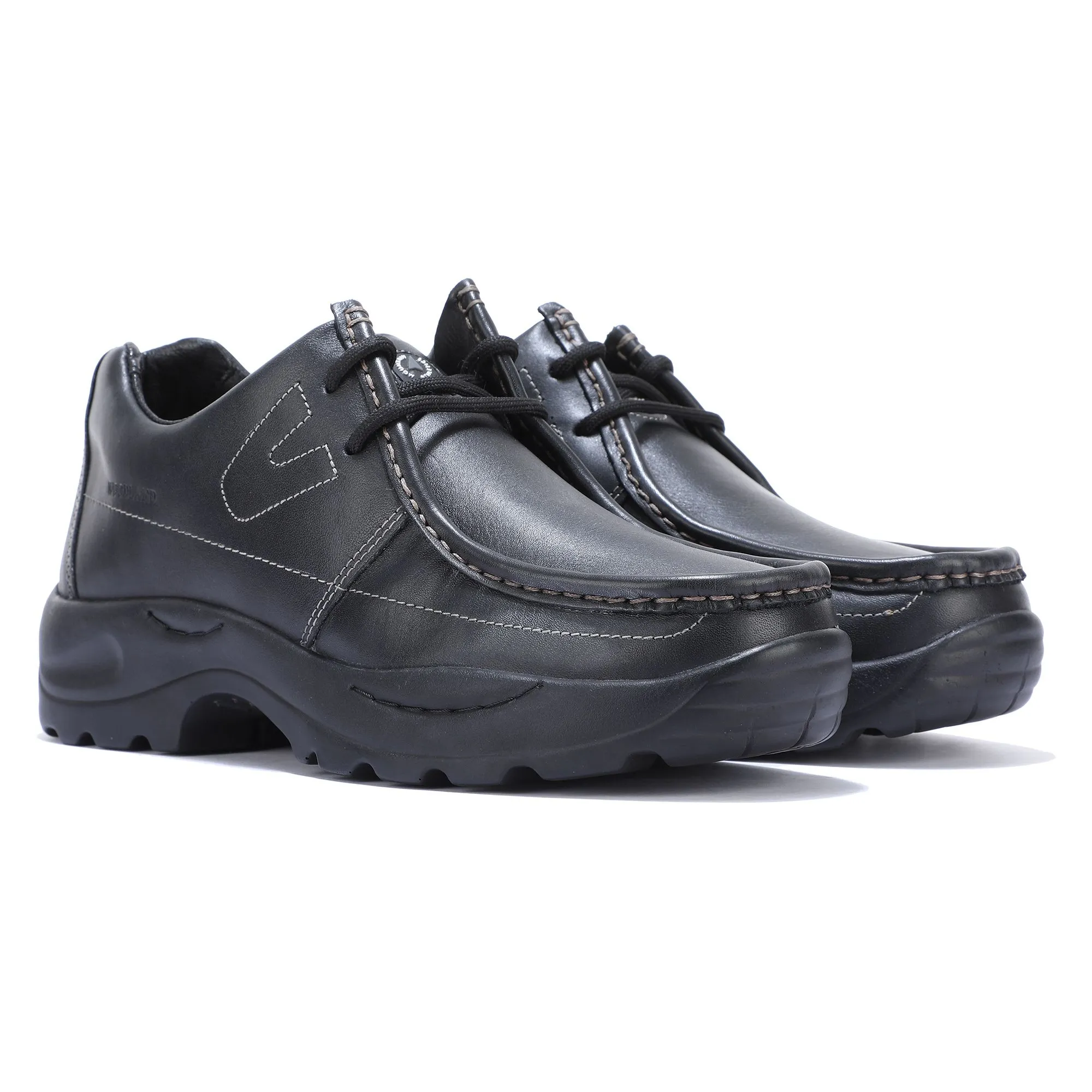 BLACK casual leather shoes - Thumbnail 6