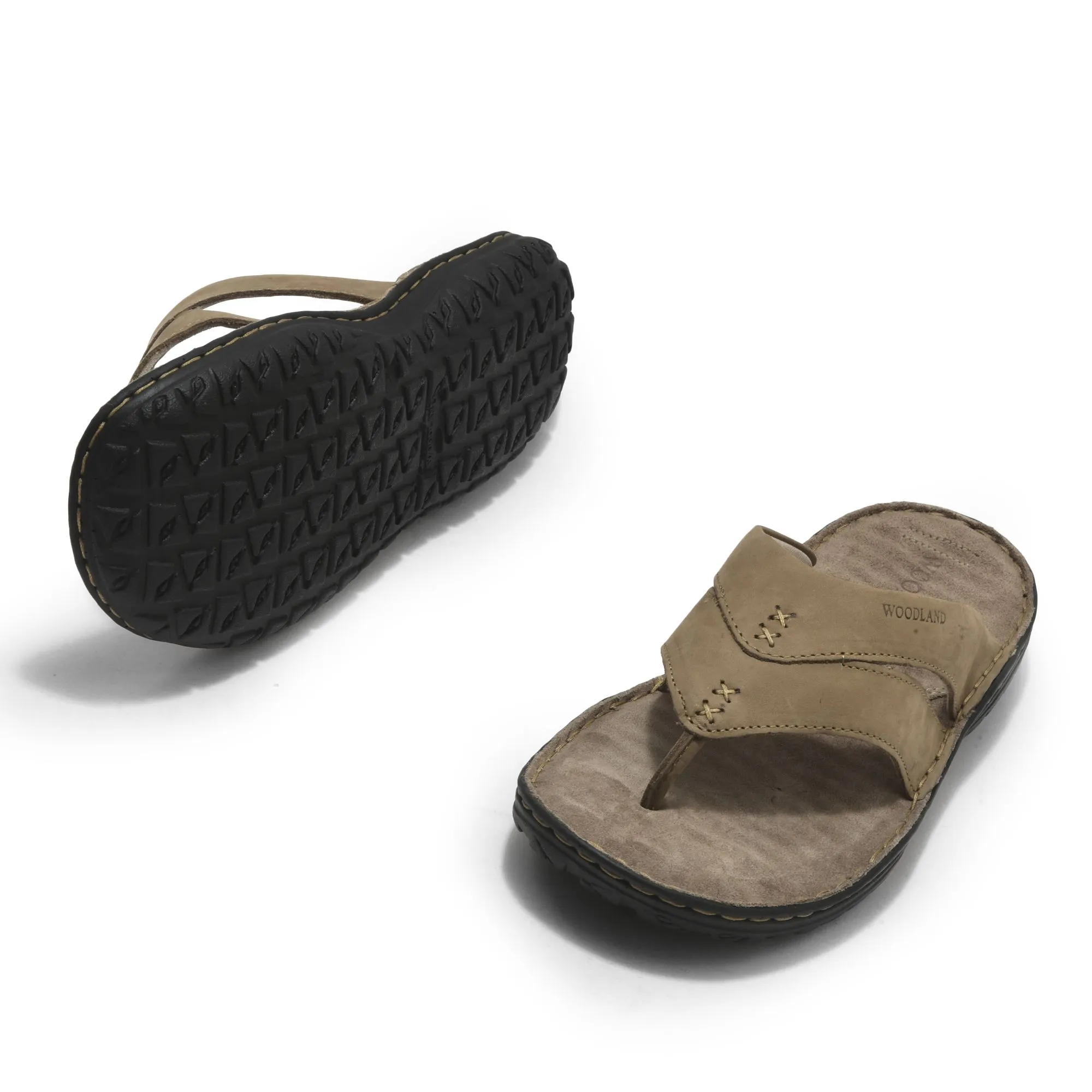 Woodland KHAKI slippers for men - Thumbnail 4