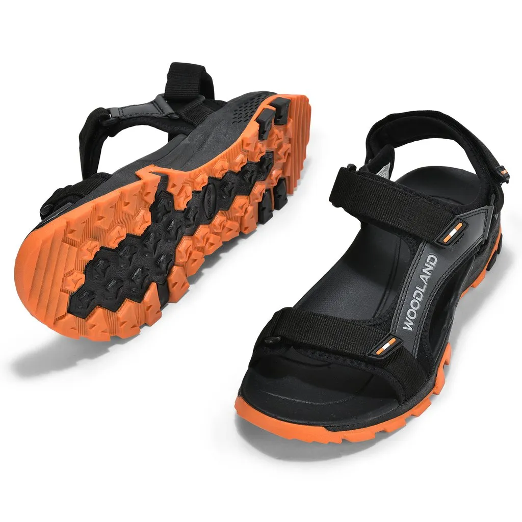 Black Sports Sandal for Men - Thumbnail 4