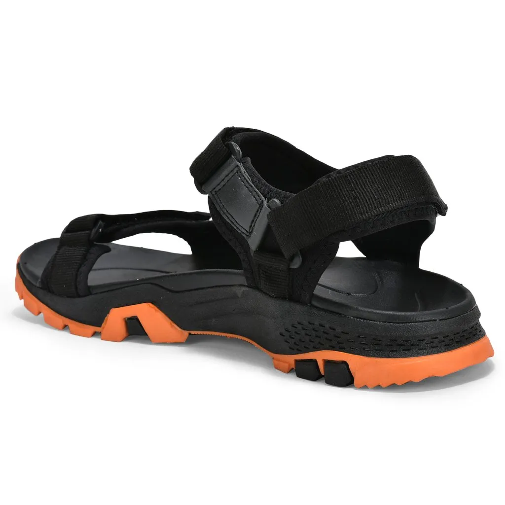 Black Sports Sandal for Men - Thumbnail 5