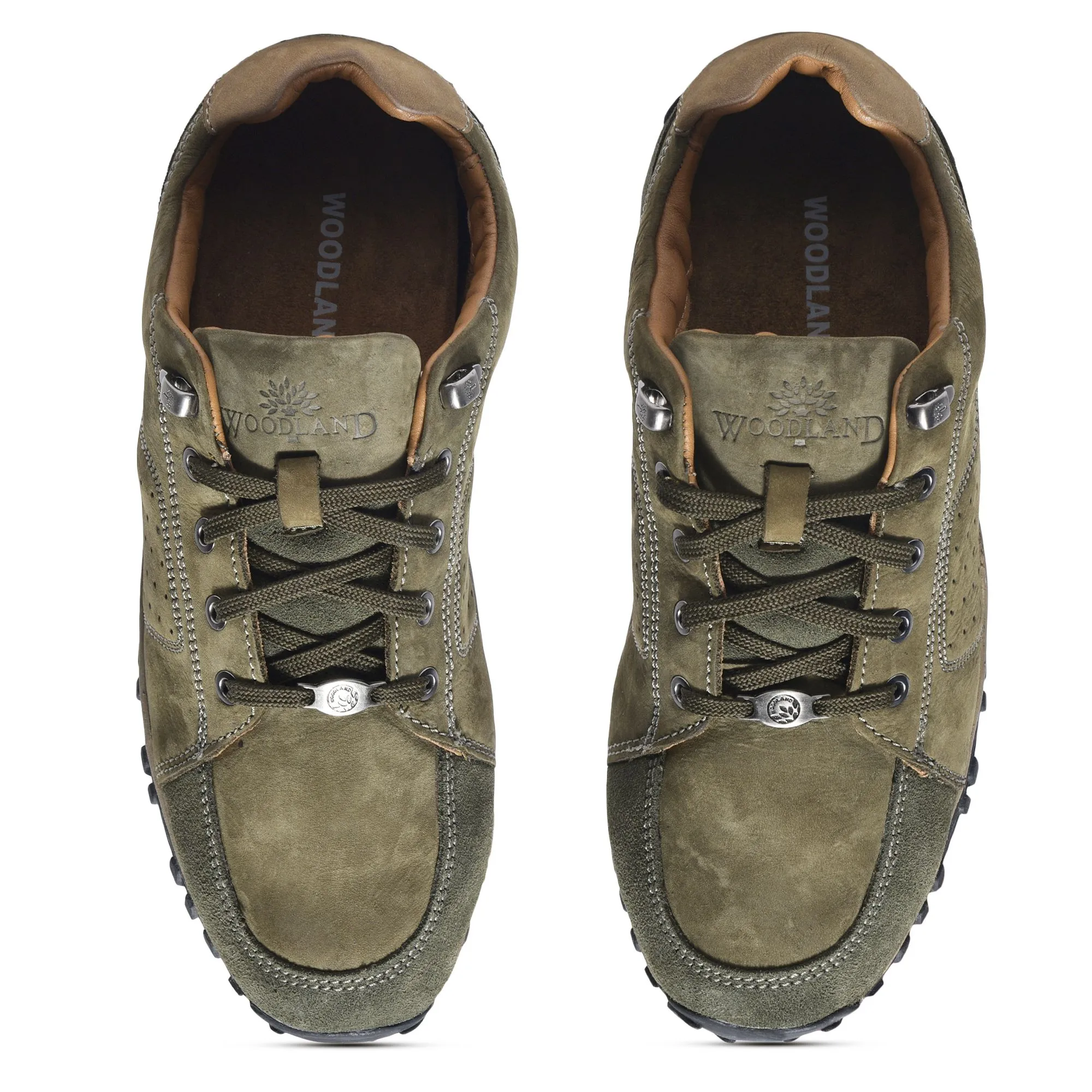 Olive green casual shoes for men - Thumbnail 3
