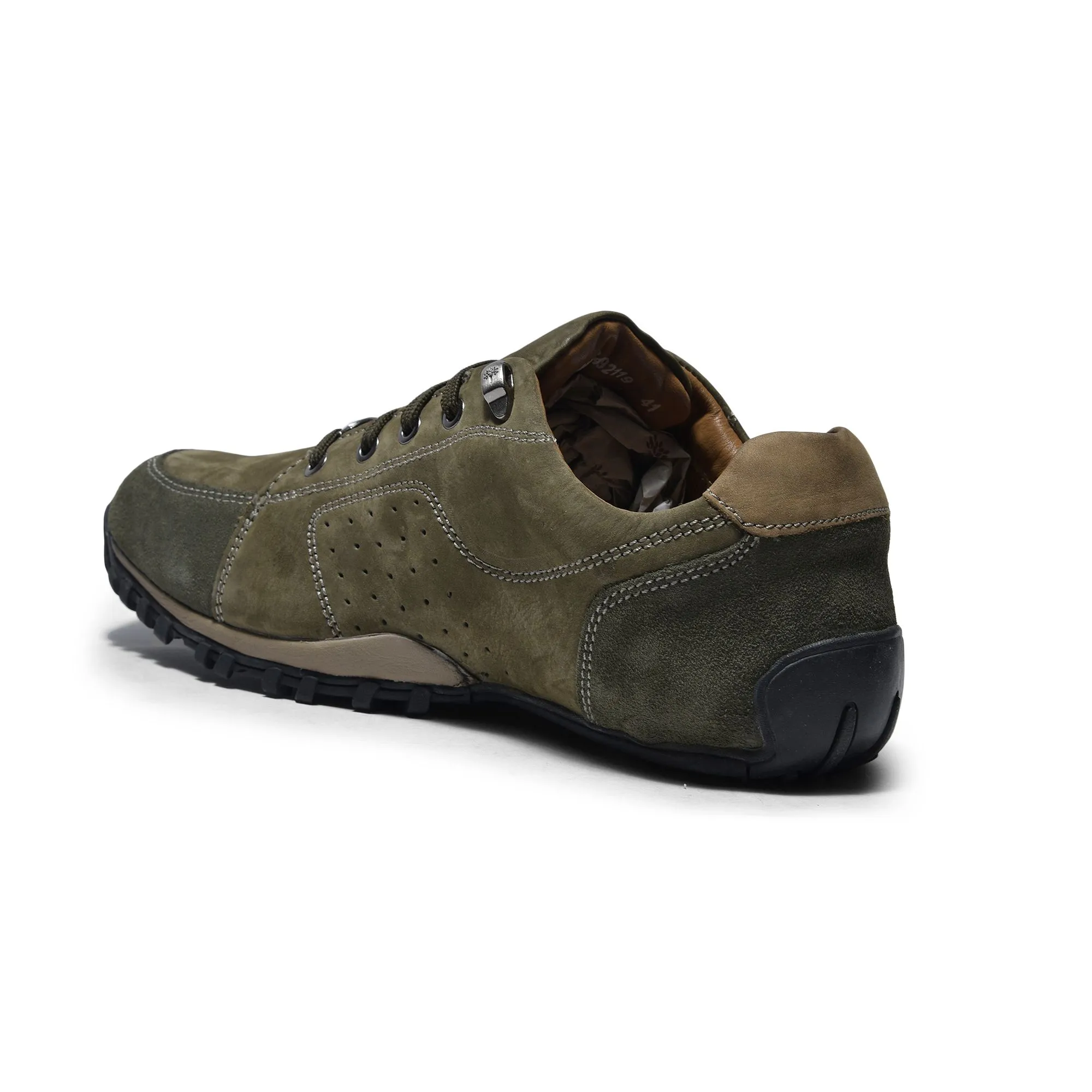 Olive green casual shoes for men - Thumbnail 5