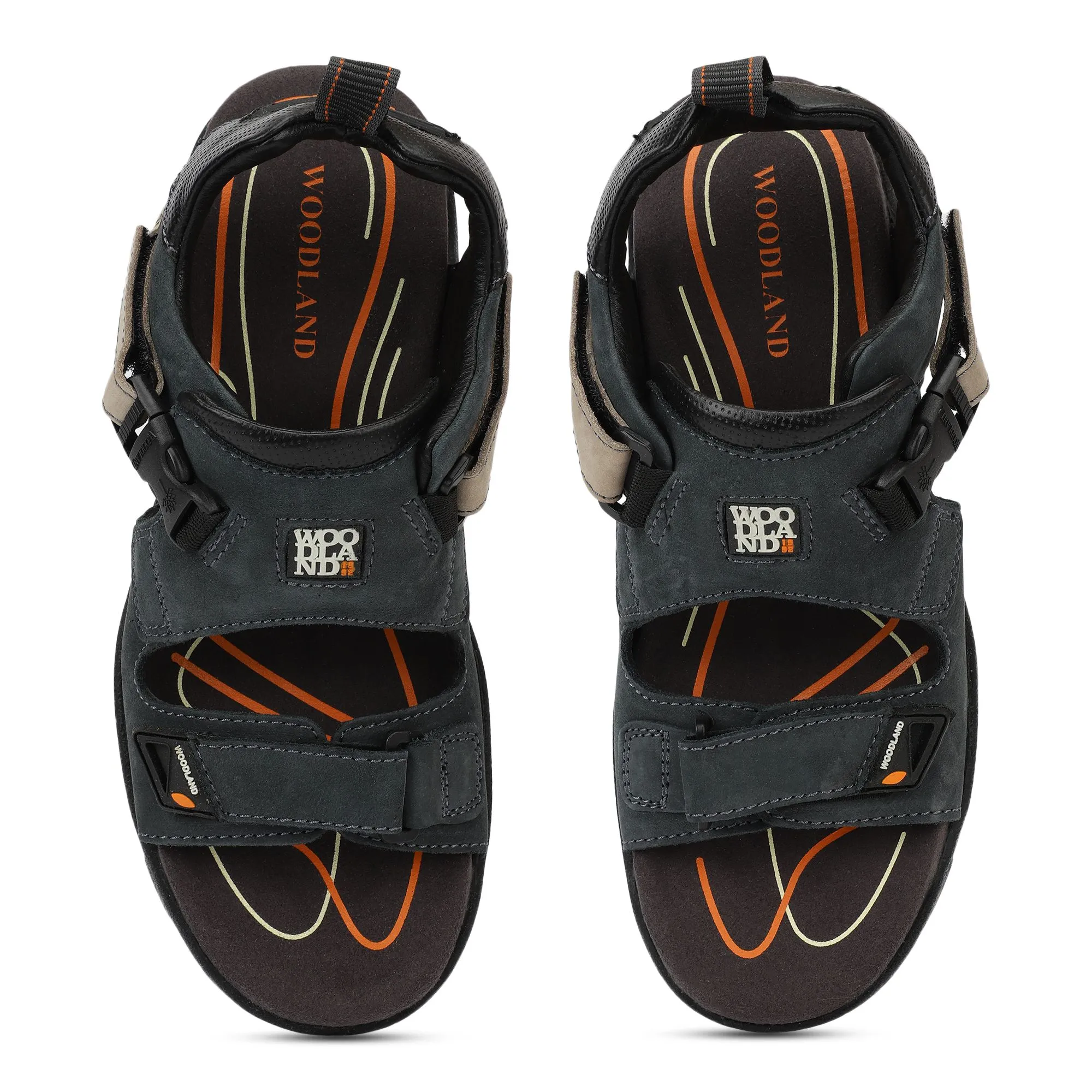Navy Nubuk Disel Milled Mens Sandal - Thumbnail 3