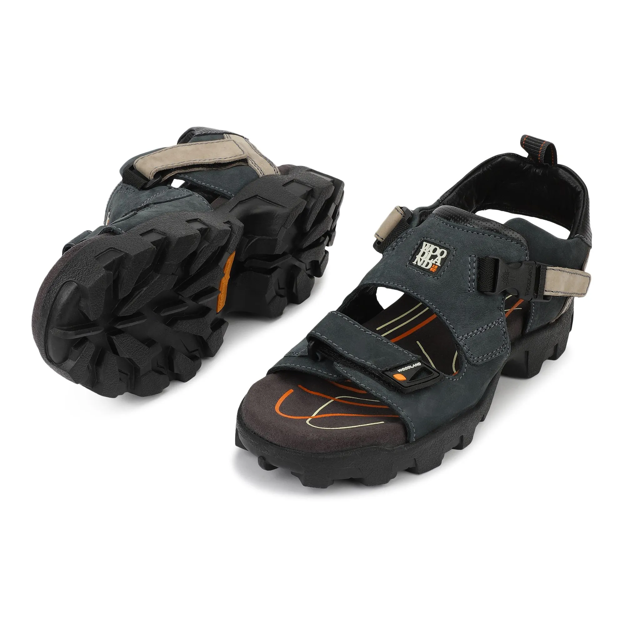 Navy Nubuk Disel Milled Mens Sandal - Thumbnail 4