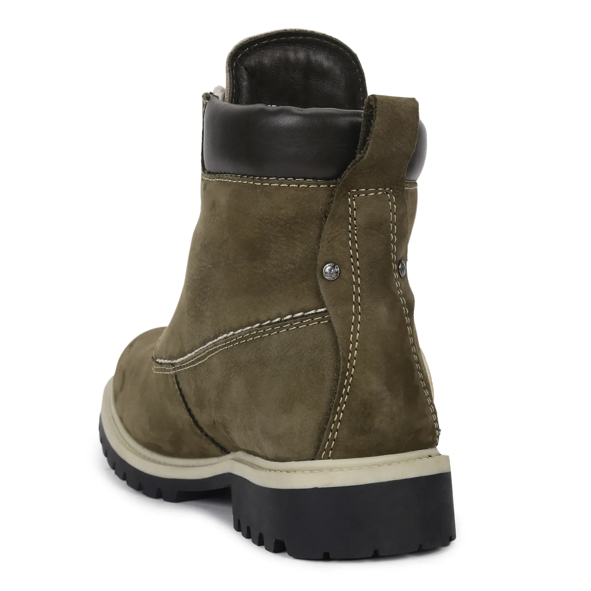 Olive green high ankle boot for men - Thumbnail 5