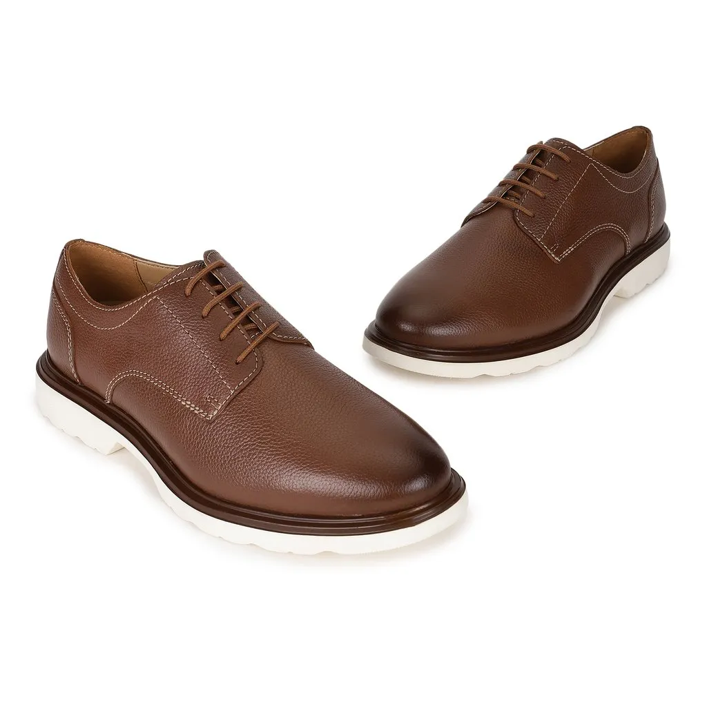 Tan Oxford Shoes for Men - Thumbnail 2