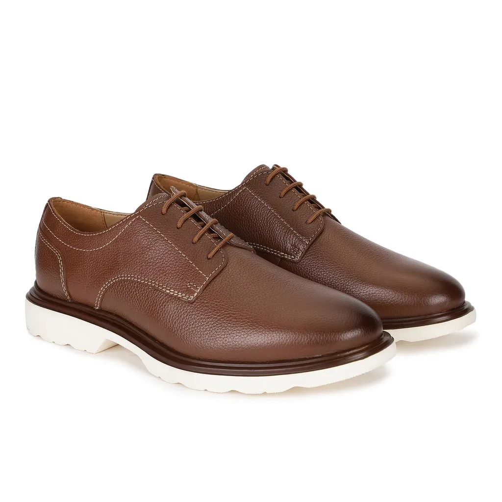 Tan Oxford Shoes for Men - Thumbnail 4