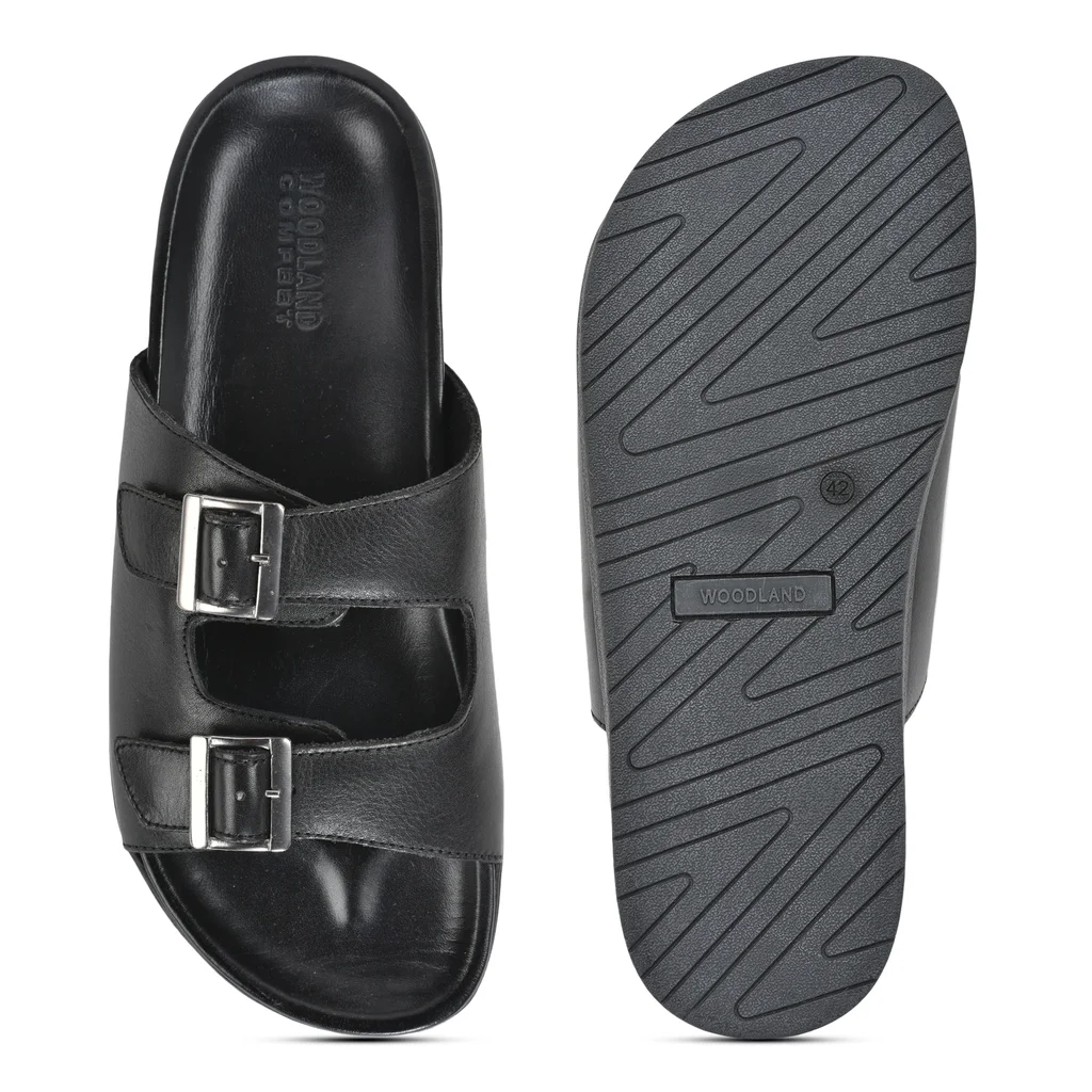 Woods Men’s Black Buckled Slippers - Thumbnail 8