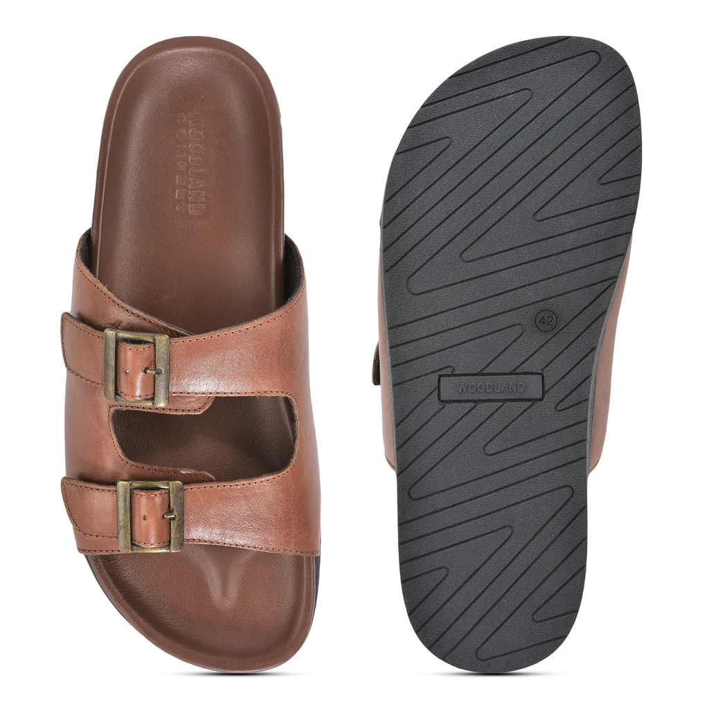 Woods Men’s Tan Buckled Slippers - Thumbnail 4
