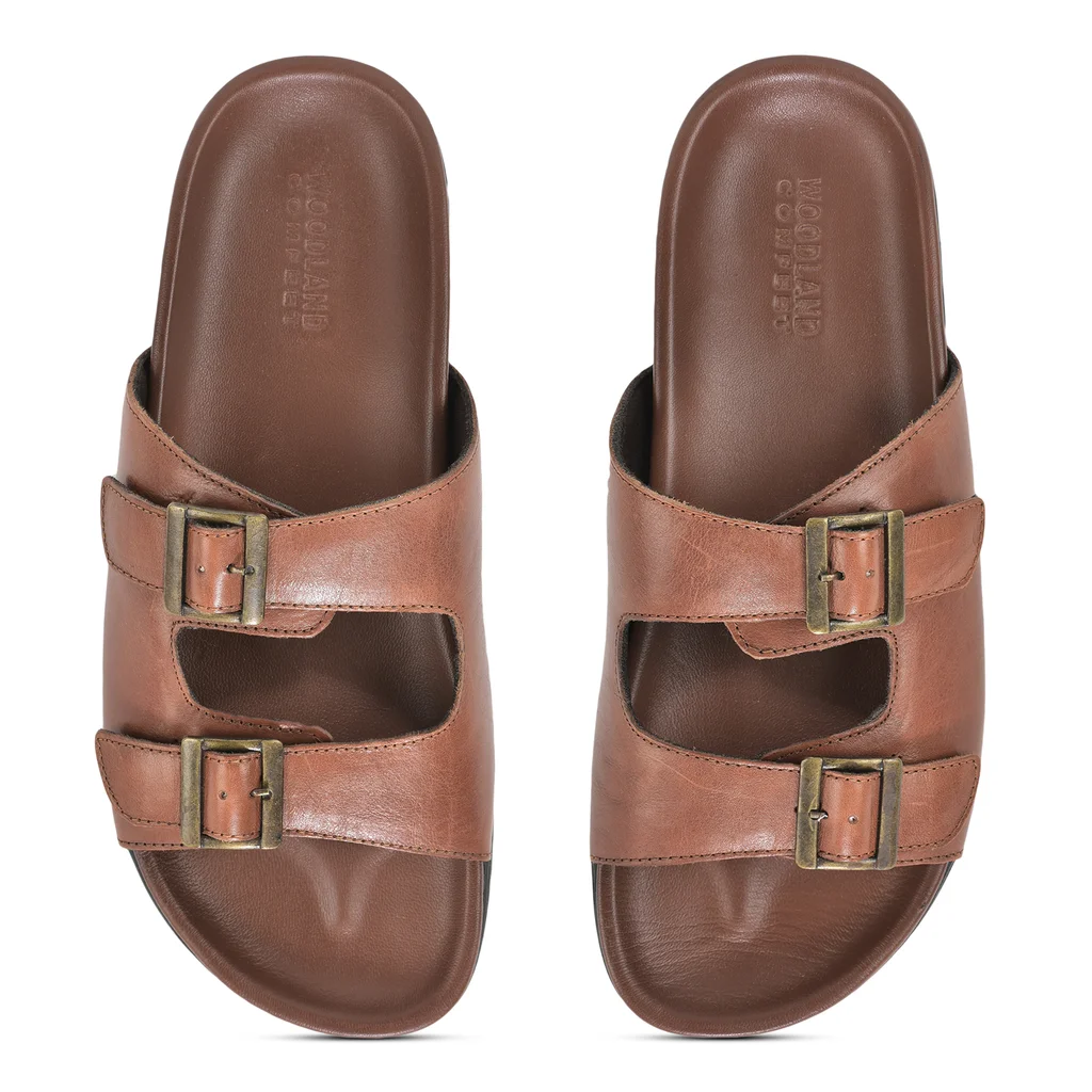 Woods Men’s Tan Buckled Slippers - Thumbnail 5
