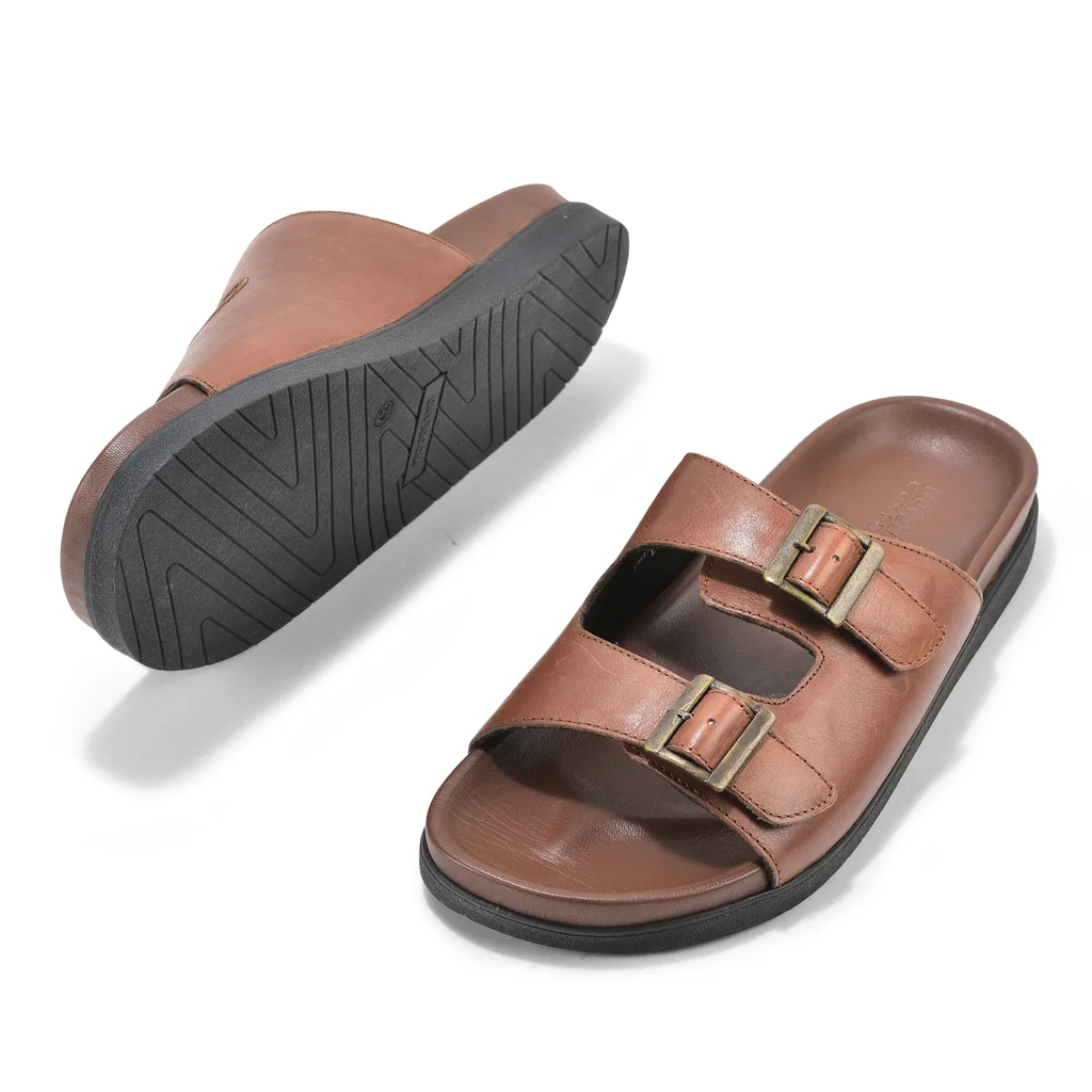 Woods Men’s Tan Buckled Slippers - Thumbnail 7