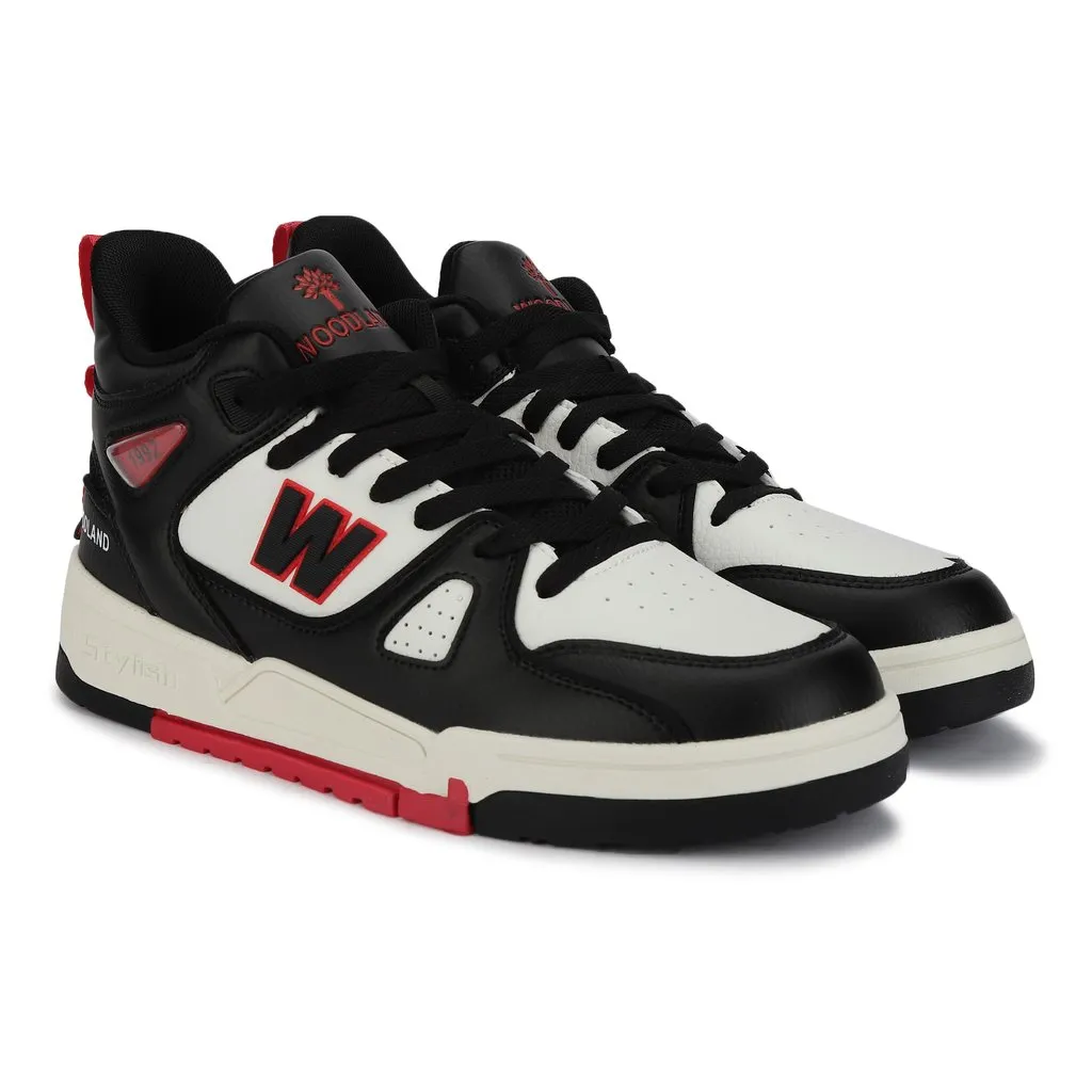 Men High-top Black and Red Woodland Sneakers  - Thumbnail 4