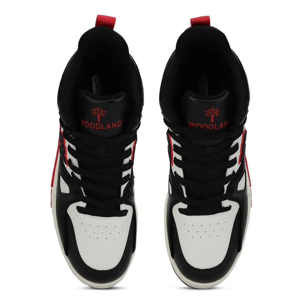 Men High-top Black and Red Woodland Sneakers  - Thumbnail 6