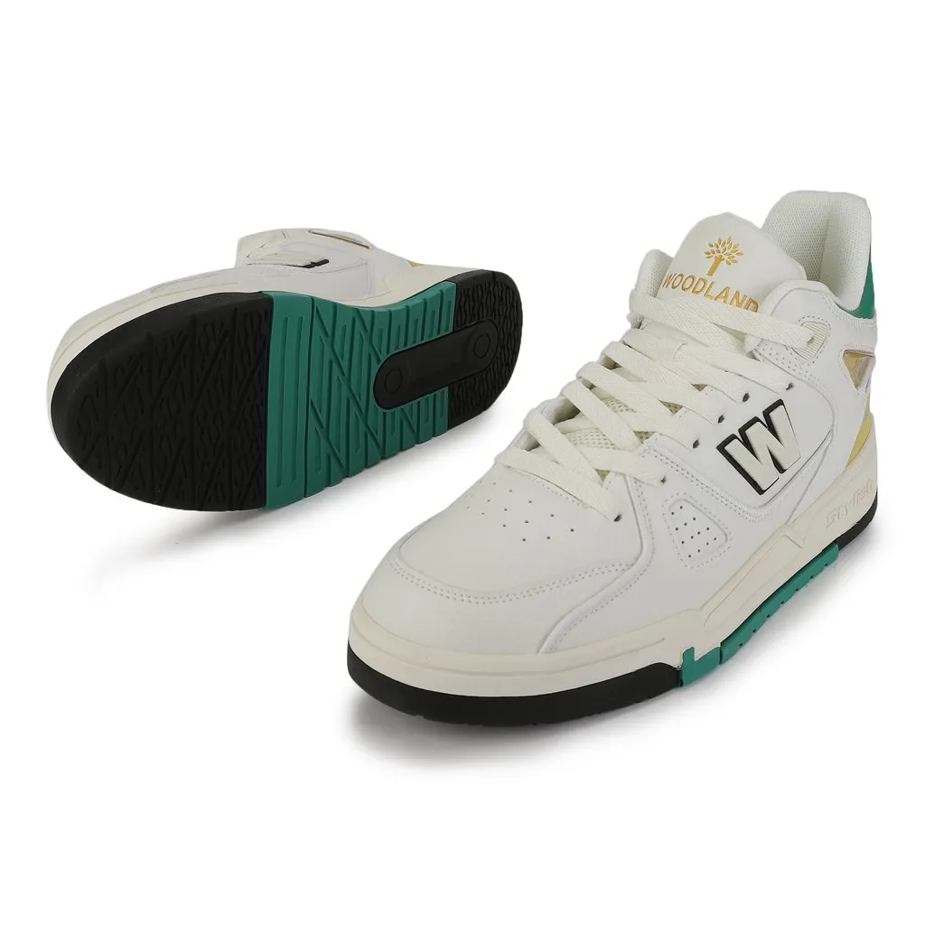 Men High-top White and Green Woodland Sneakers  - Thumbnail 5