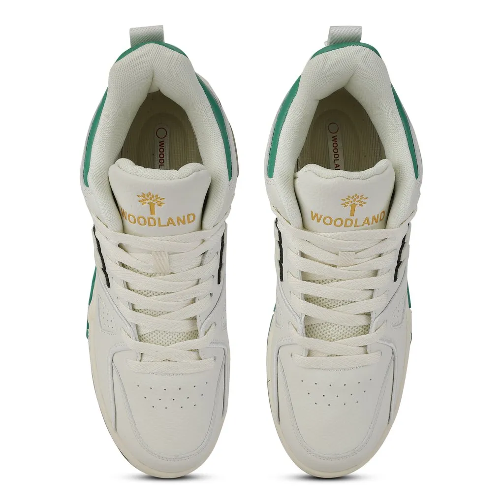 Men High-top White and Green Woodland Sneakers  - Thumbnail 6
