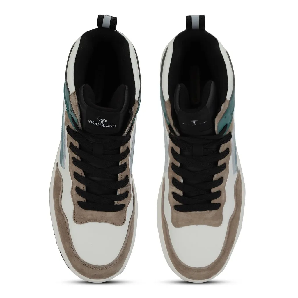 Woodland Casual Mid-top White/Blue Sneakers for Men - Thumbnail 6