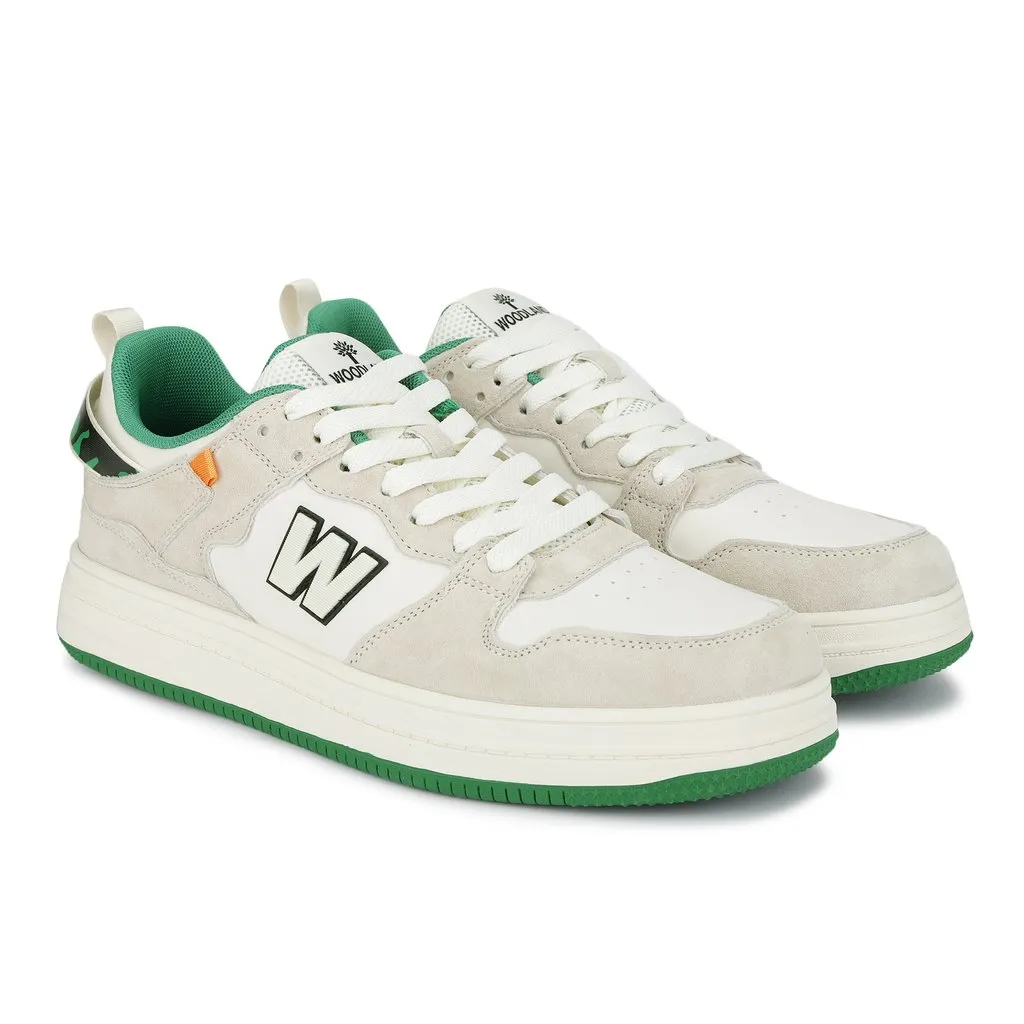 Stylish White/Grey Casual Sneakers for Men - Thumbnail 4
