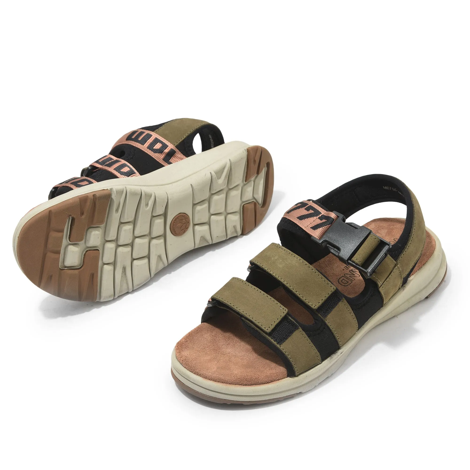 Olive green Sandal for Men - Thumbnail 4