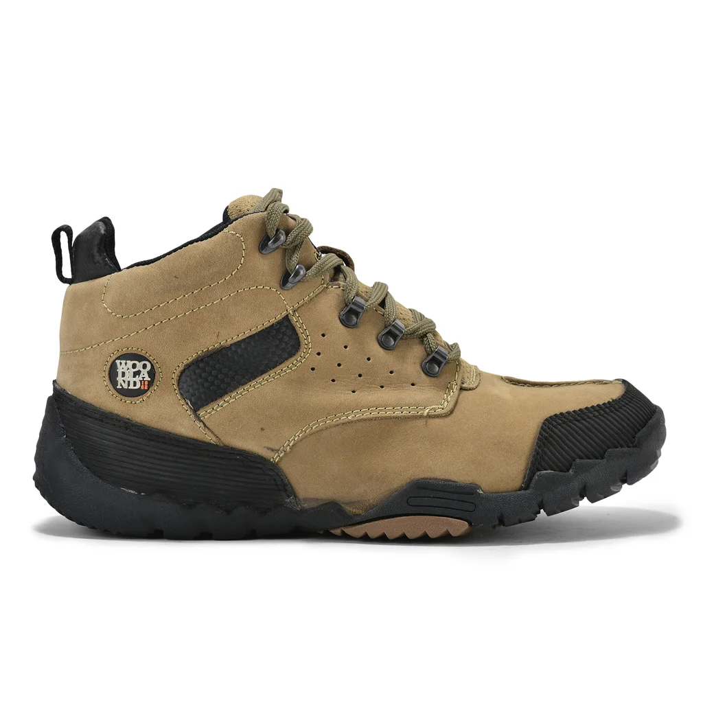 Casual khaki lace-up shoes for men - Thumbnail 1