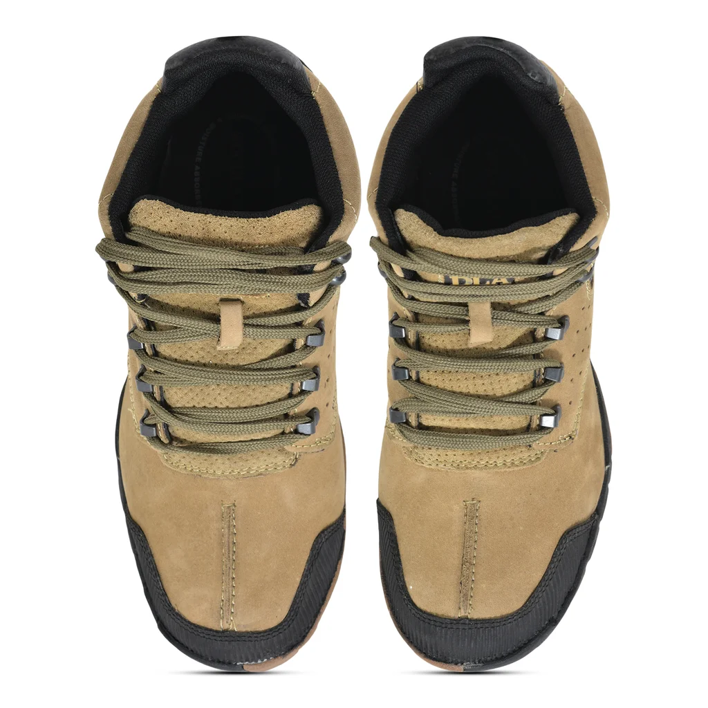 Casual khaki lace-up shoes for men - Thumbnail 3
