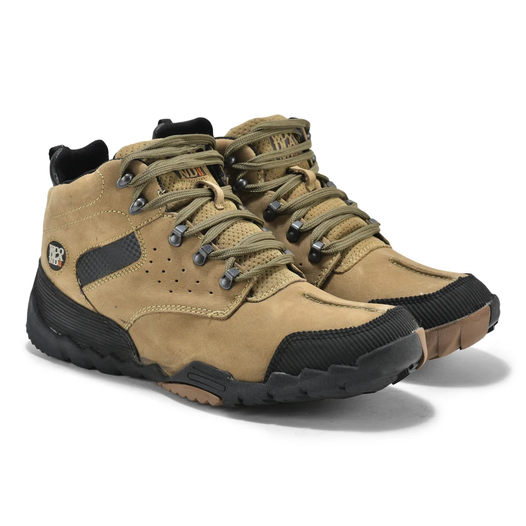 Casual khaki lace-up shoes for men - Thumbnail 6