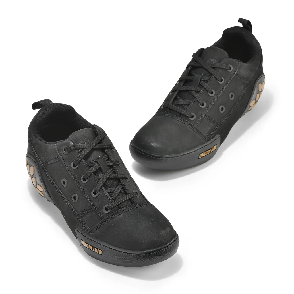 Black Mens Casual Laces Shoes - Thumbnail 2