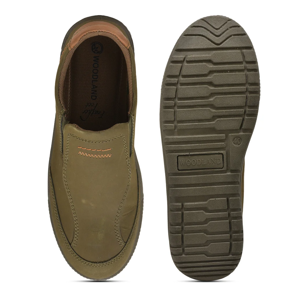 Olive Green Casual slip-on shoes for men - Thumbnail 7