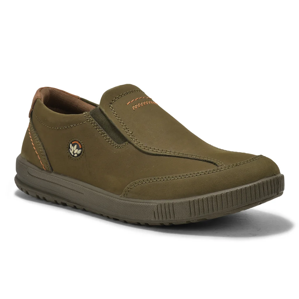 Olive Green Casual slip-on shoes for men - Thumbnail 8