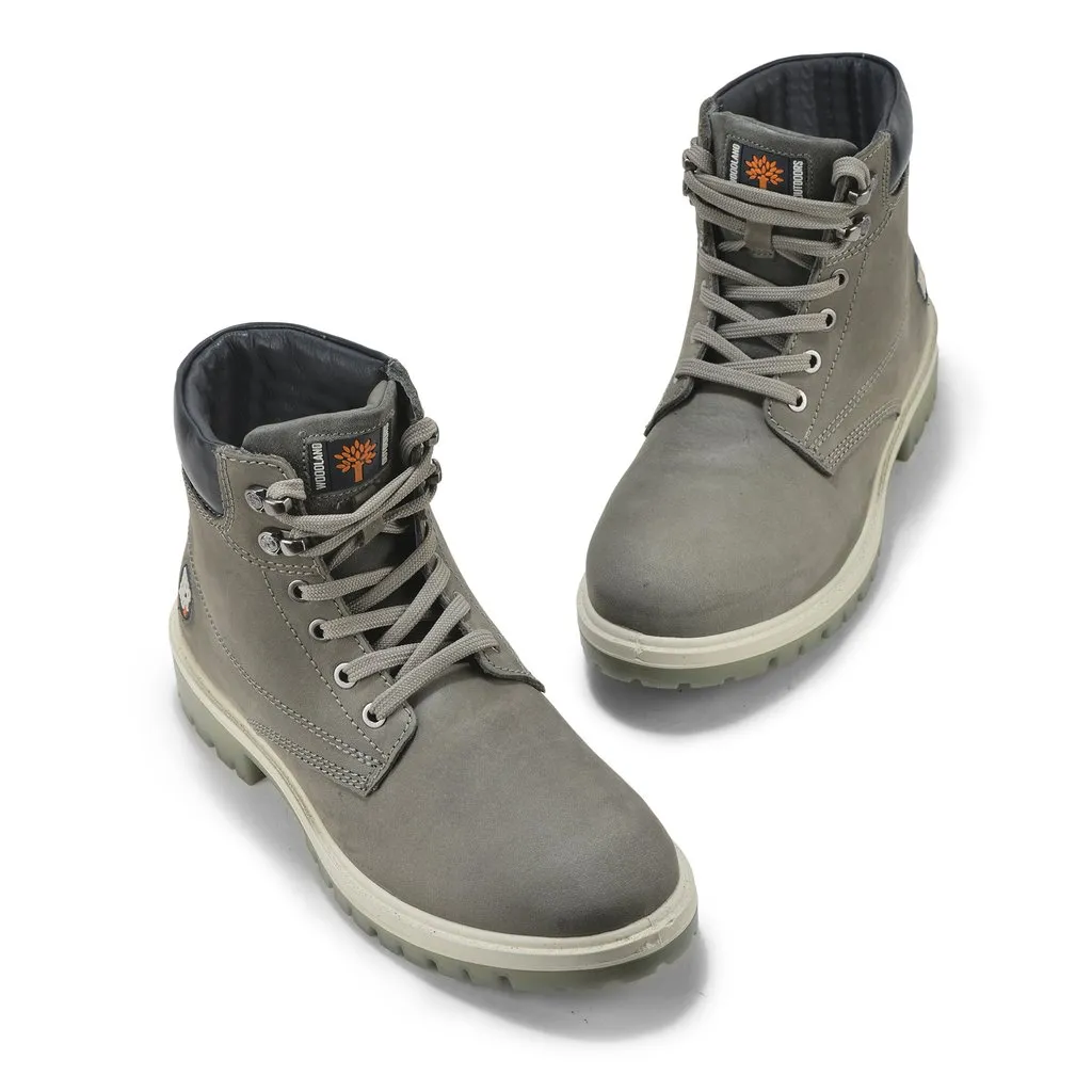 DGrey Nubuck Buff High-Top Boots for Men - Thumbnail 2