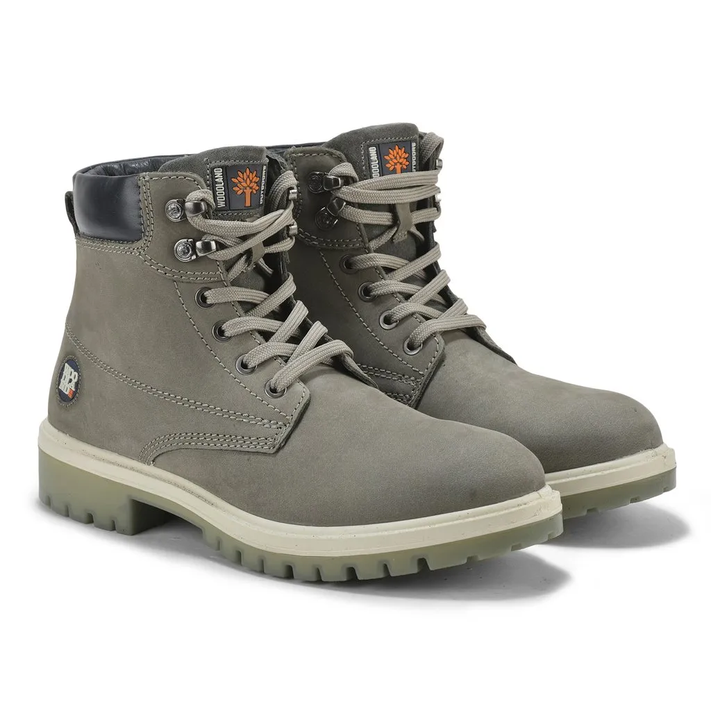 DGrey Nubuck Buff High-Top Boots for Men - Thumbnail 6