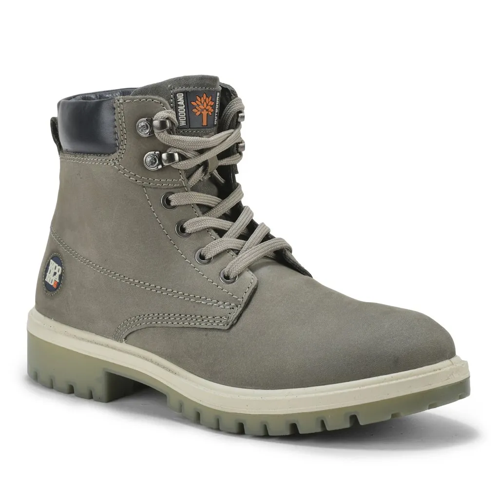 DGrey Nubuck Buff High-Top Boots for Men - Thumbnail 8