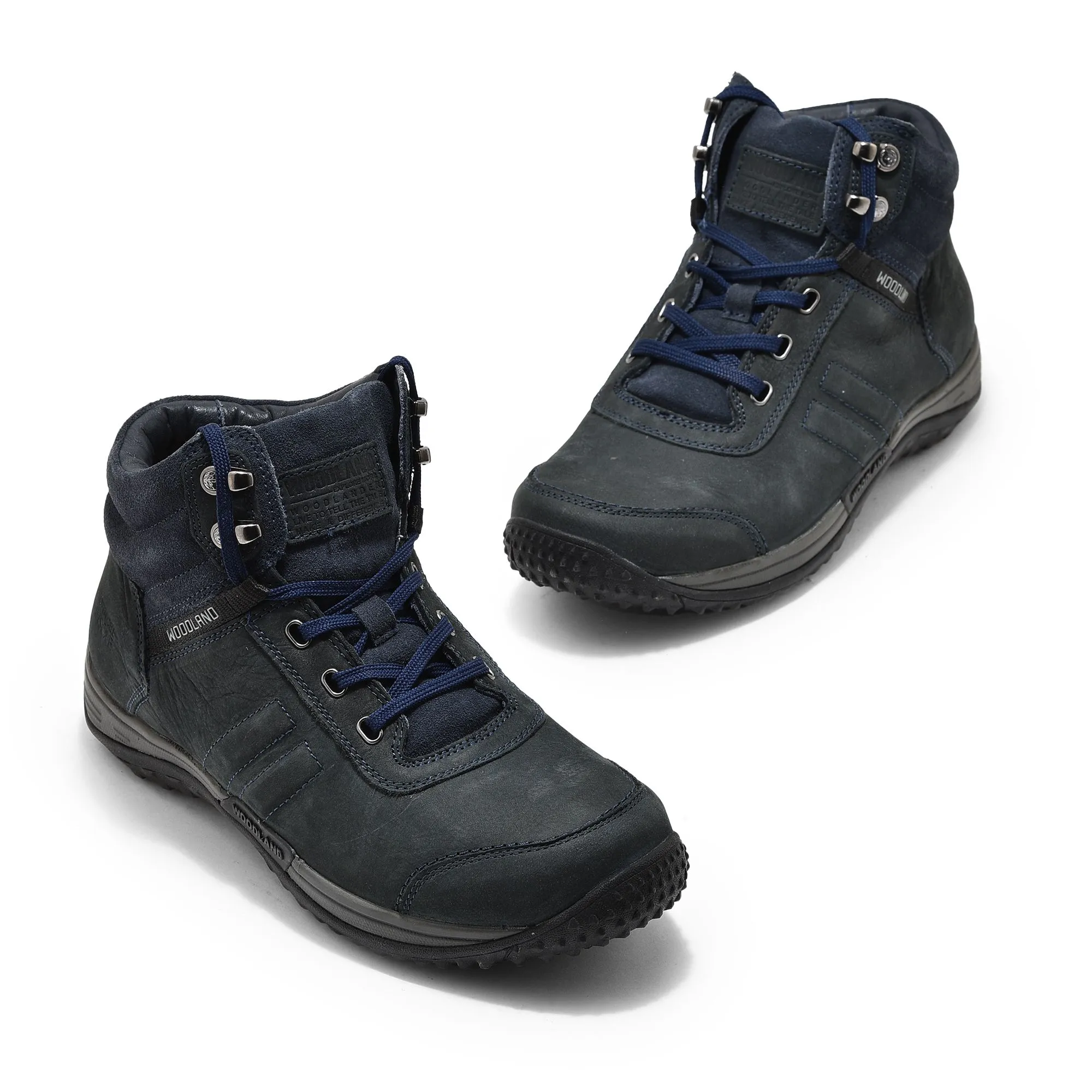 Dark navy high ankle shoes for men - Thumbnail 2