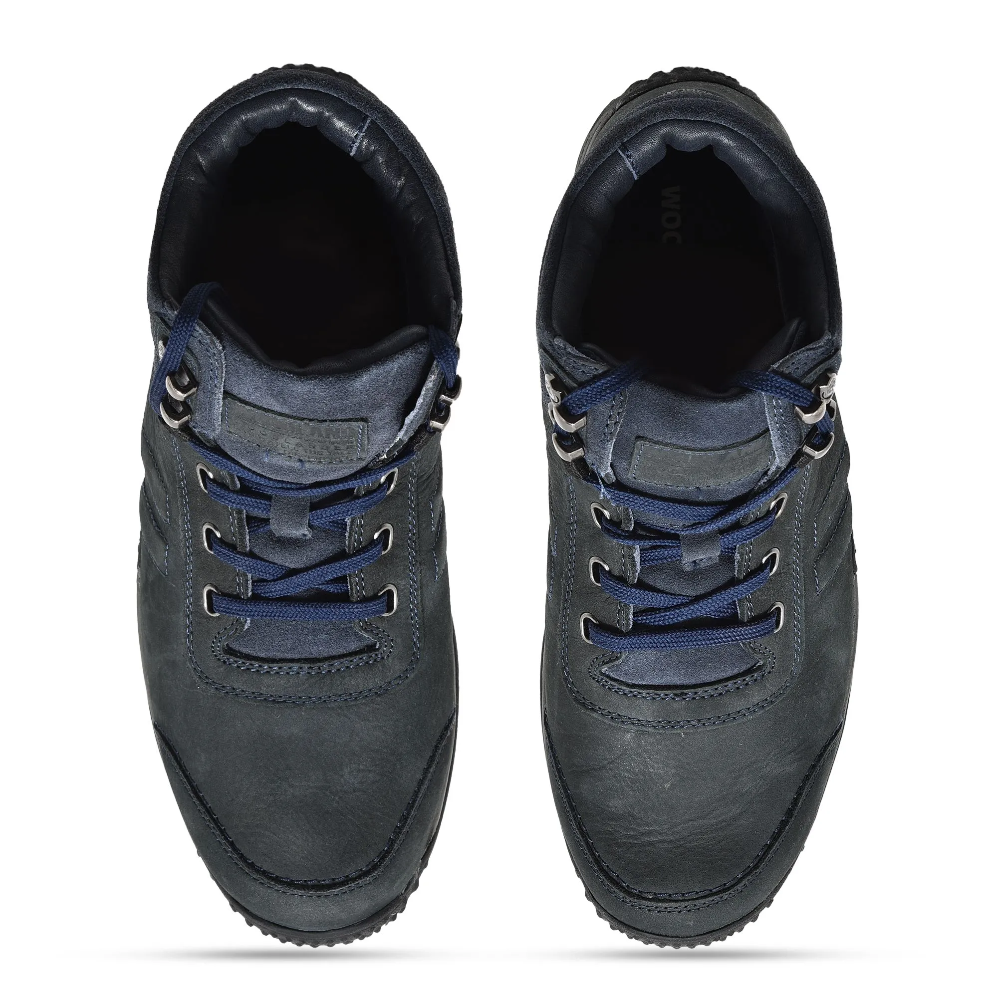 Dark navy high ankle shoes for men - Thumbnail 3