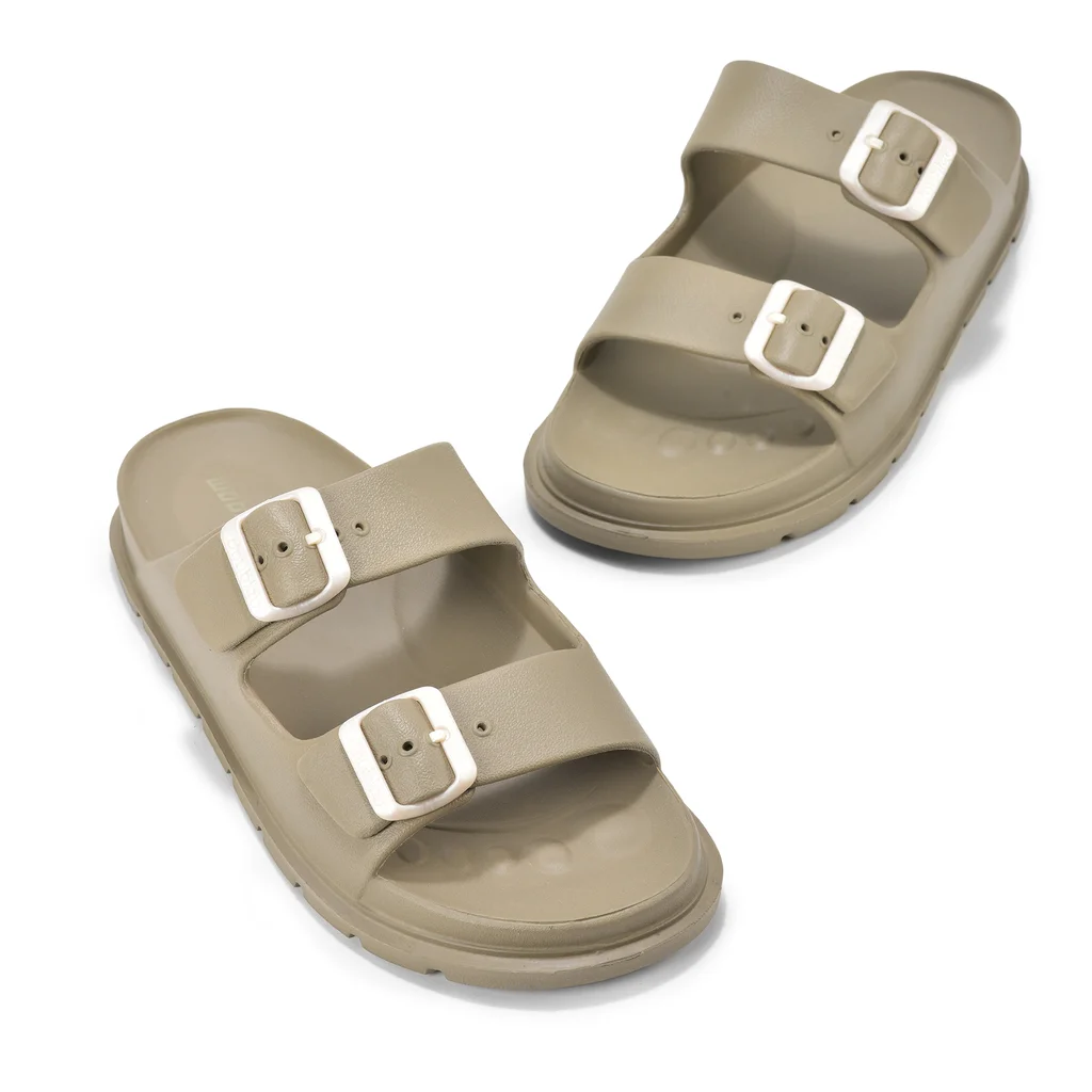  Woodland Men’s Daily Wear Khaki Flip Flops - Thumbnail 2