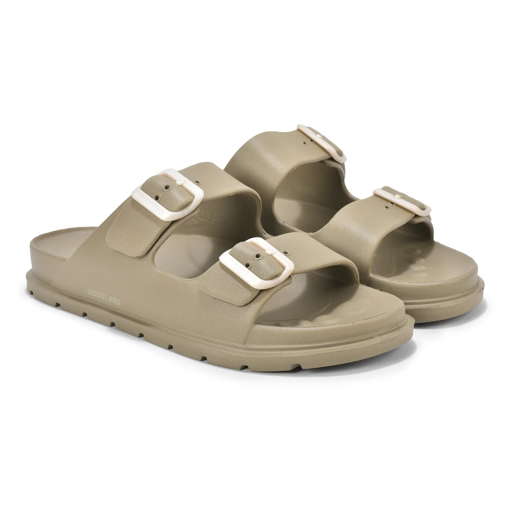  Woodland Men’s Daily Wear Khaki Flip Flops - Thumbnail 6