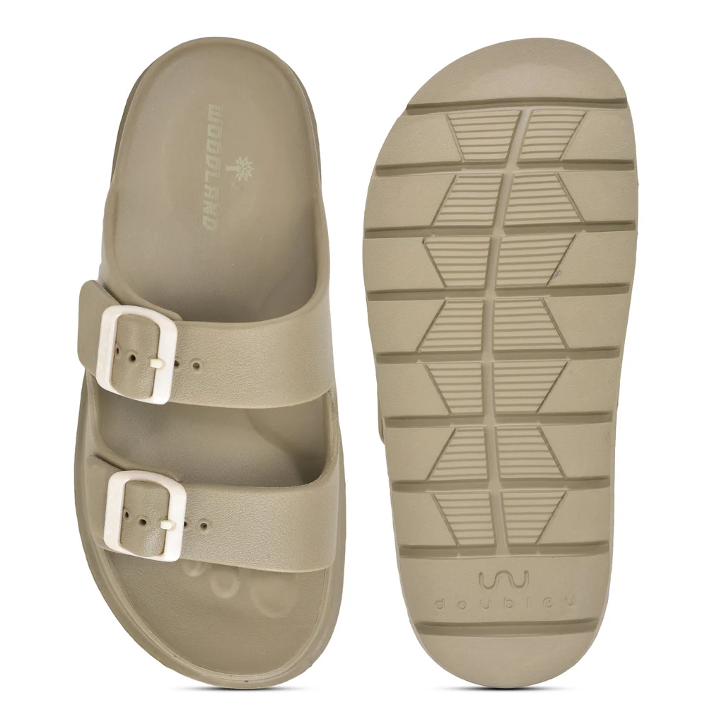  Woodland Men’s Daily Wear Khaki Flip Flops - Thumbnail 7