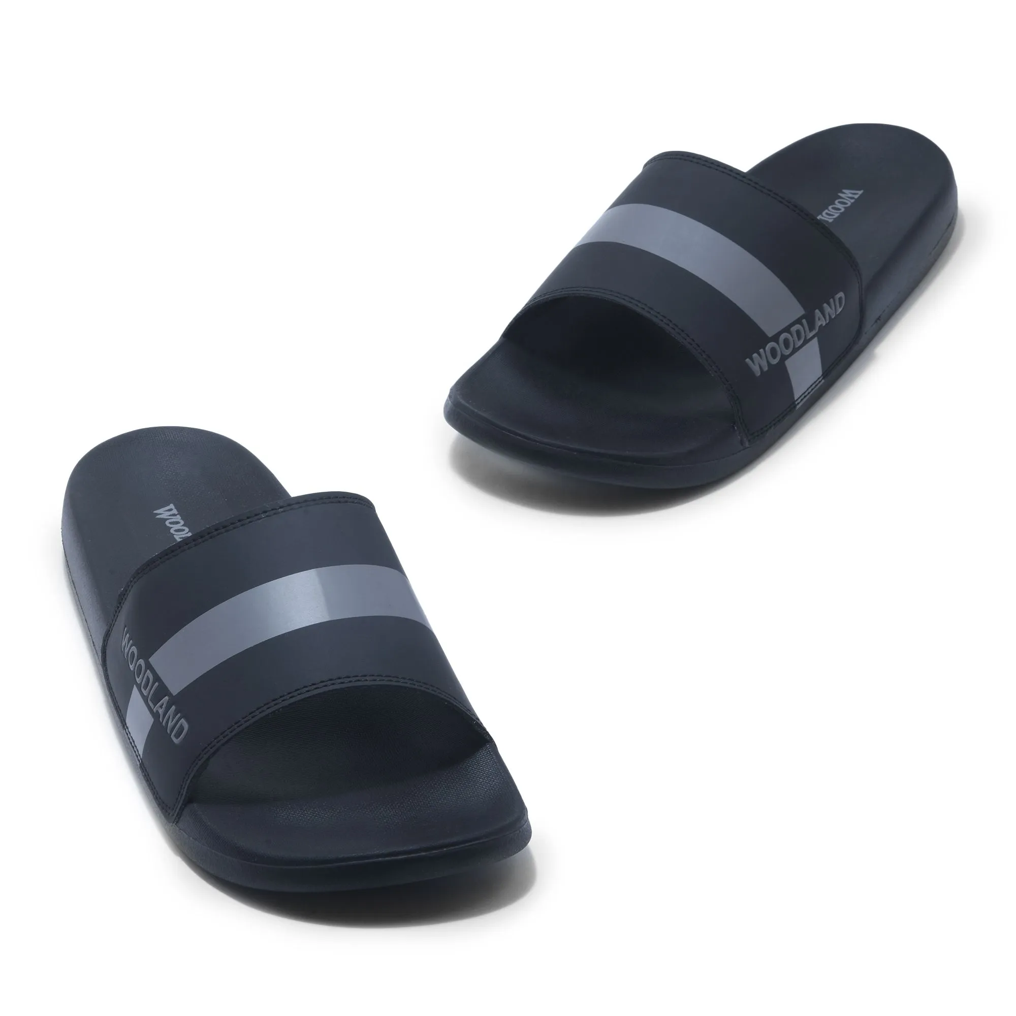 Black slide sandal for men - Thumbnail 2