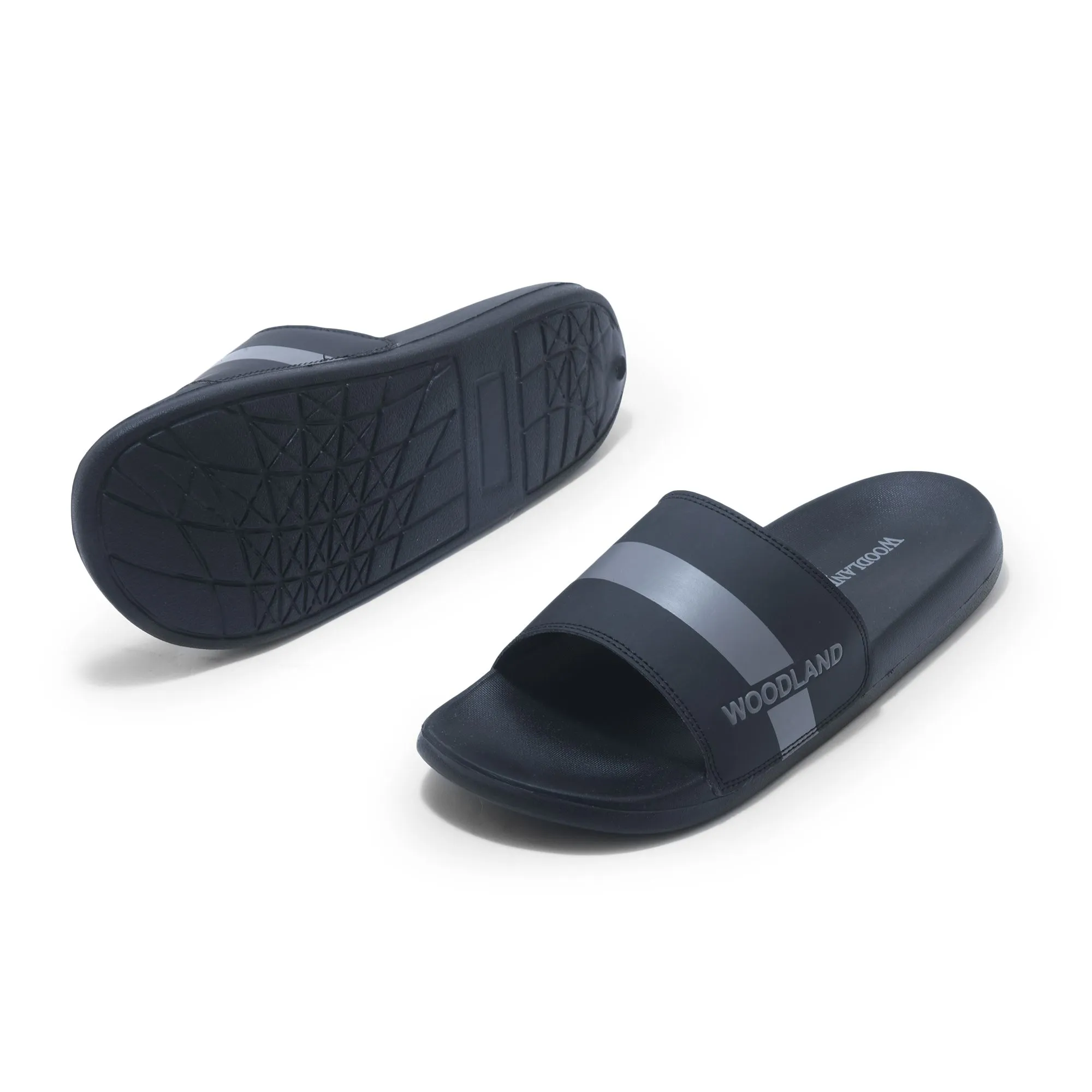 Black slide sandal for men - Thumbnail 4