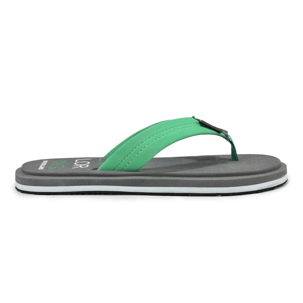 Grey/ green flip-flops for men - Thumbnail 1