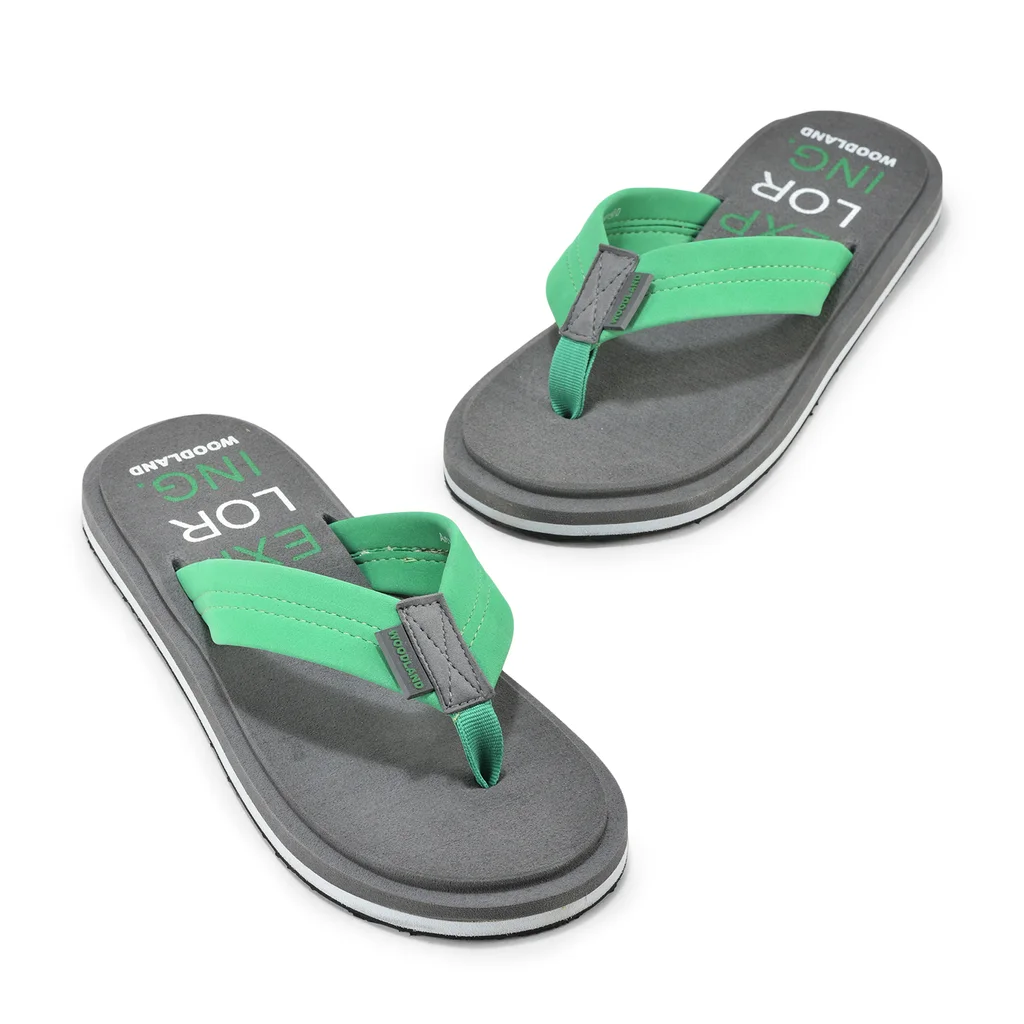 Grey/ green flip-flops for men - Thumbnail 2