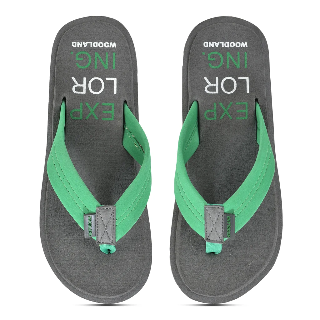 Grey/ green flip-flops for men - Thumbnail 3