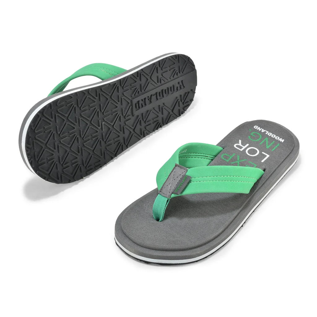 Grey/ green flip-flops for men - Thumbnail 4
