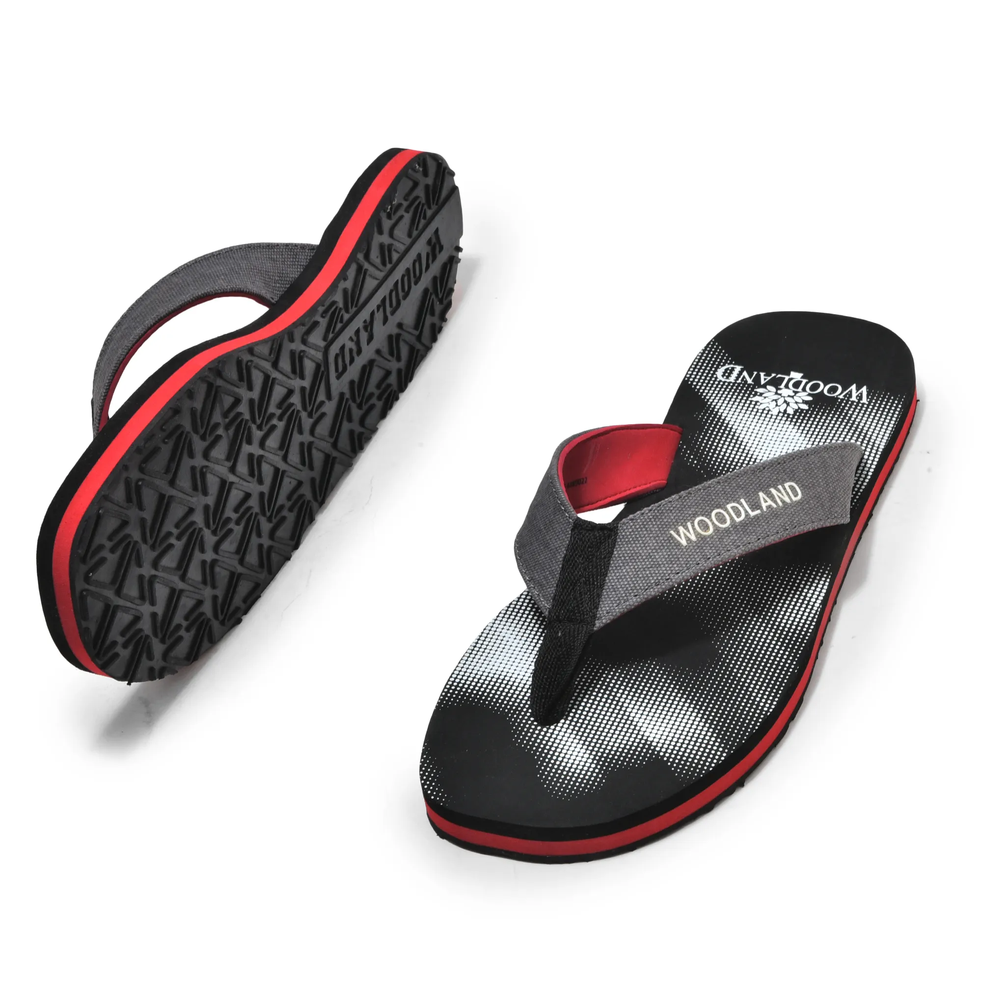 Black/Red Slipper for Men - Thumbnail 4