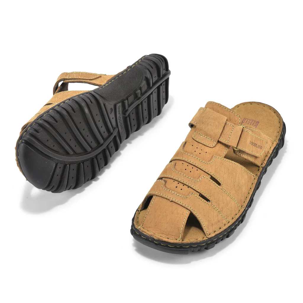 Woodland Men’s Lounging Camel Nubuck Slippers - Thumbnail 2